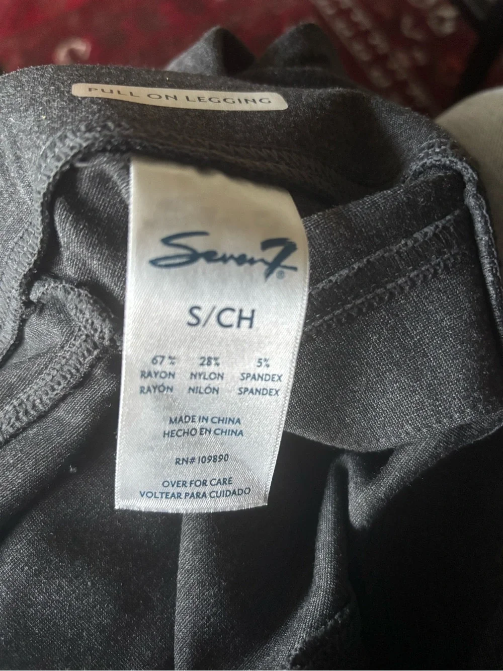 Seven7 Black High-Waist Ponte Charcol Gray Leggings NWT Size S